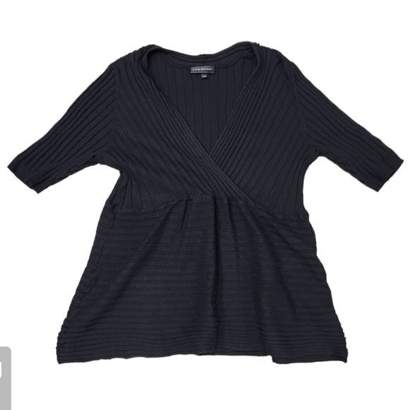 Lane Bryant Black Babydoll V-neck Top Sweater Size 26/28 - Picture 2 of 5